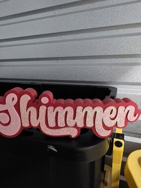 Pink Glitter 'Shimmer' Decorative Sign